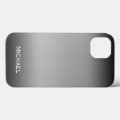 白黒グラデーション水平パーソナライズされた Case-Mate iPhoneケース (裏面 (横))