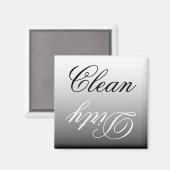 白黒グラデーション食洗機クリーン/ダーティマグネット マグネット (正面/裏面)