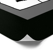 白黒グラフィックアコースティックギター ポスター (角)