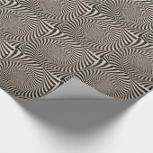 白黒グラフィックアートの渦巻き旋回 ラッピングペーパー (角)