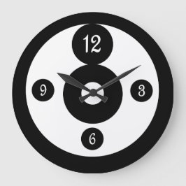 白黒グラフィックアートサークルの壁時計 ラージ壁時計