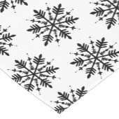 白黒グラフィックミニマルスノーフレーク ショートテーブルランナー (コーナー)