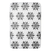 白黒グラフィックミニマルスノーフレーク バスマット (正面縦)