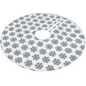 白黒グラフィックミニマルスノーフレーク ブラッシュドポリエステルツリースカート (アングル)