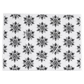 白黒グラフィックミニマルスノーフレーク ラージペーパーバッグ (裏面)