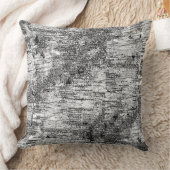 白黒グラフィック樺の木の樹皮素朴 クッション (ブランケット)