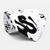 白黒グラフィティ抽象芸術コラージュ ネクタイ (ロール)