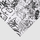 白黒グラフィティ抽象芸術コラージュ 薄葉紙 (詳細)