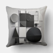 白黒グラフィモダンック クッション (裏面)