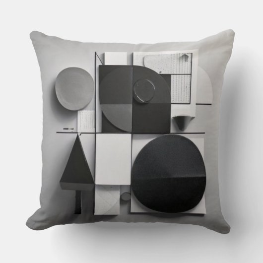 白黒グラフィモダンック クッション (正面)