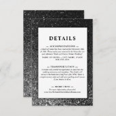 白黒グラムシックモダンズ結婚グリッター エンクロージャーカード (正面/裏面)