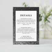 白黒グラムシックモダンズ結婚グリッター エンクロージャーカード (スタンド正面)