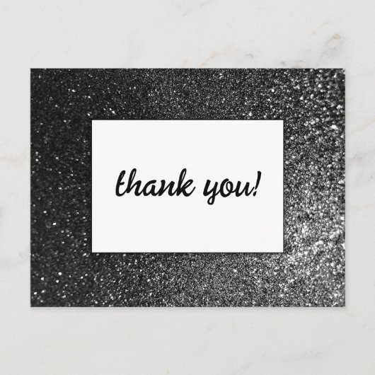白黒グラムシックモダンズ結婚グリッター ポストカード (正面)