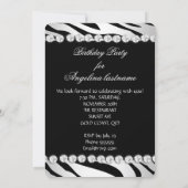 白黒グラモールナイトゼブラグリッターシューズ 招待状 (裏面)