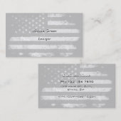 白黒グランジな米国旗 名刺 (正面/裏面)