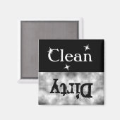 白黒グランジクリーン汚れ食洗機磁石 マグネット (正面/裏面)