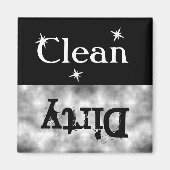 白黒グランジクリーン汚れ食洗機磁石 マグネット (正面)