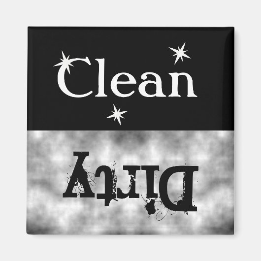 白黒グランジクリーン汚れ食洗機磁石 マグネット (正面)