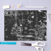 白黒グランジティッシュペーパー 薄葉紙 (クラフト)