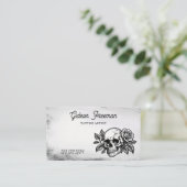 白黒グランジローズスカルタトゥーアーティスト 名刺 (スタンド正面)