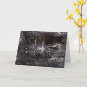 白黒グランジ早く元気に カード (黄色い花)