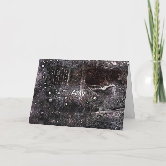 白黒グランジ早く元気に カード (正面)