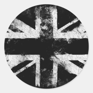 白黒グランジ英国 ラウンドシール