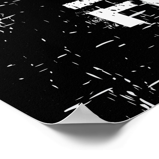 白黒グランジ頭のポやる気を起こさせるスター ポスター (角)