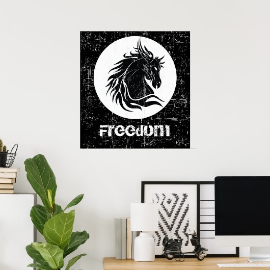 白黒グランジ頭のポやる気を起こさせるスター ポスター (ホームオフィス)