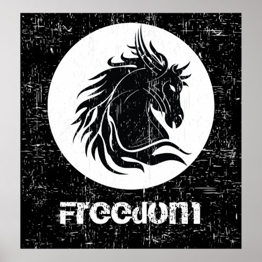 白黒グランジ頭のポやる気を起こさせるスター ポスター (正面)