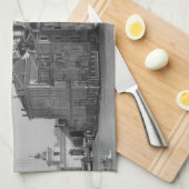 白黒グランドカナルヴェニタリアトラベル キッチンタオル (四つ折り)