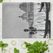 白黒グランドカナルヴェニタリアトラベル キッチンタオル (折り畳み)