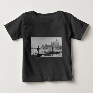 白黒グランドカナルヴェニタリアトラベル ベビーTシャツ