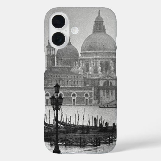 白黒グランドカナルヴェニタリアトラベル Case-Mate iPhoneケース (裏面)