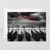 白黒グランドカナルヴェネツィアヴィヴァイタリアトラベル ポストカード (正面/裏面)