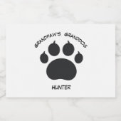 白黒グランドポーズグランドドッグ1大きな犬の足 フードラベル (シングルラベル)