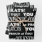 白黒グラードおめでとう ラッピングペーパーシート (インサイチュ)