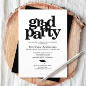 白黒グラードパーティーモダンはっきりしたタイポグラフィ 招待状