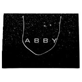 白黒グリッターの好意ギフトアビースパークルクス1 ラージペーパーバッグ (正面)