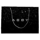 白黒グリッターの好意ギフトアビースパークルクス1 ラージペーパーバッグ (裏面)