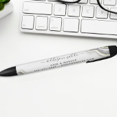 白黒グリッターアゲートジオデラックスビジネス 黒ボールペン