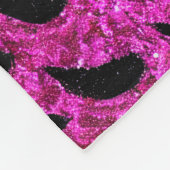 白黒グリッターアニマルプリントパターン フリースブランケット (角)