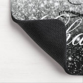 白黒グリッターガーリースクリプトモノグラム名 マウスパッド (コーナー)