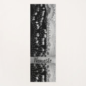 白黒グリッターコインパーソナライズされた ヨガマット (正面)