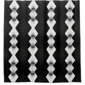 白黒グリッターダイヤモンドシャワーカーテン シャワーカーテン (正面)