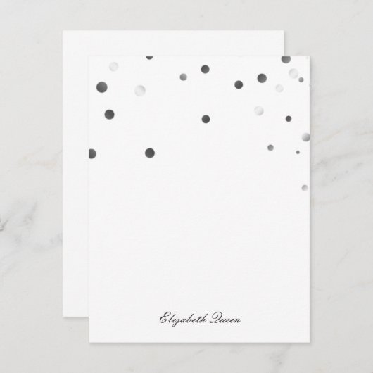 白黒グリッタードット招待状文具 招待状 (正面/裏面)