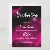 白黒グリッター卒業パーティー 招待状 (正面)