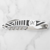 白黒グリッター幾何ストライプの性 ソムリエナイフ (裏面)