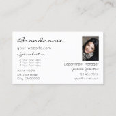 白黒グリッター星と写真スタイリッシュ 名刺 (裏面)