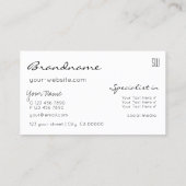 白黒グリッター星モノグラムモダン 名刺 (裏面)